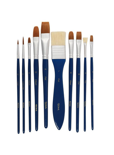 Mont Marte Brush Set in Wallet 11pc - Gouache (BMHS0037) | Reliance Fine Art |Brush Sets