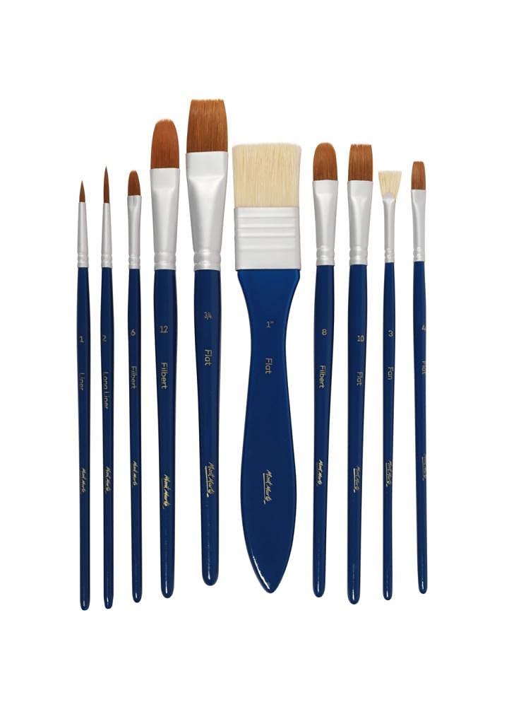 Mont Marte Brush Set in Wallet 11pc - Gouache (BMHS0037) | Reliance Fine Art |Brush Sets