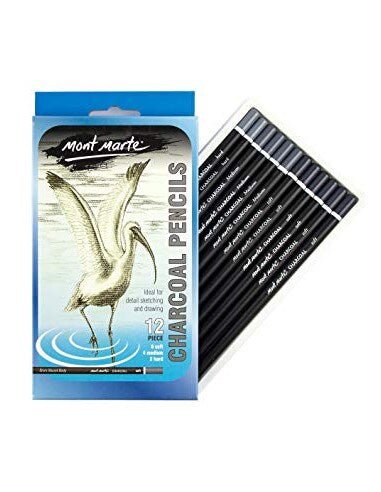 Mont Marte Charcoal Pencils 12pc (MPN0017) | Reliance Fine Art |Charcoal & Graphite