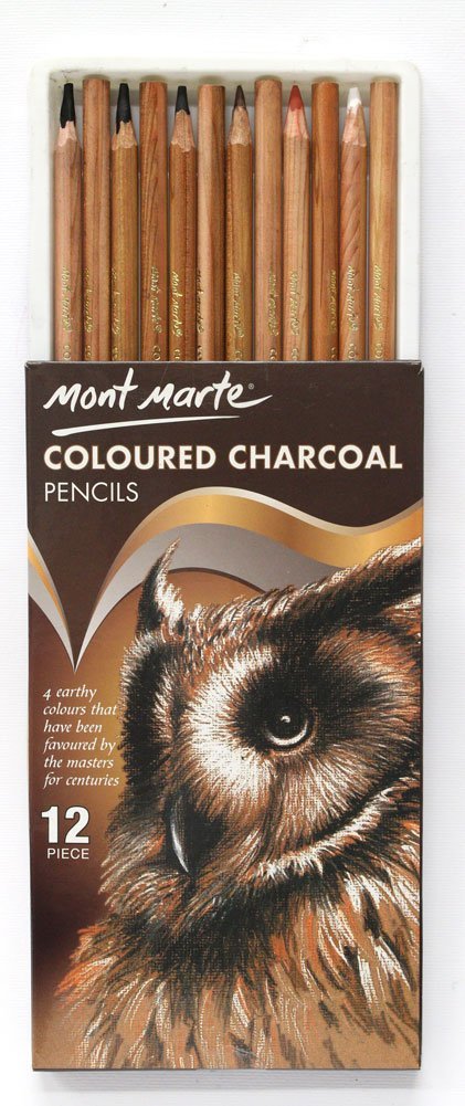 Mont Marte Coloured Charcoal Pencils 12pc (MPN0042) | Reliance Fine Art |Charcoal & Graphite