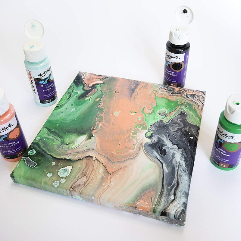 Mont Marte Pouring Acrylic 60ml 4pc - Rainforest (PMPP4205) | Reliance Fine Art |Resin and Fluid ArtResin and Pouring Mediums & Sets