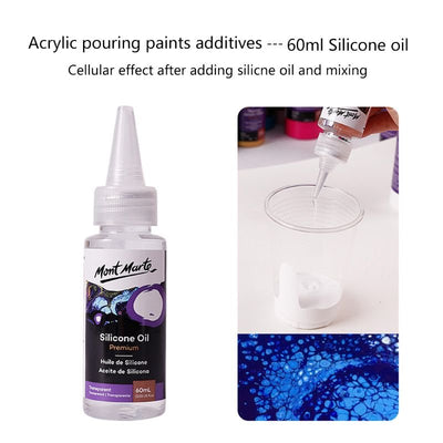 Mont Marte Silicone Oil 60ml (PMPP6003) | Reliance Fine Art |Resin and Fluid ArtResin and Pouring Mediums & Sets