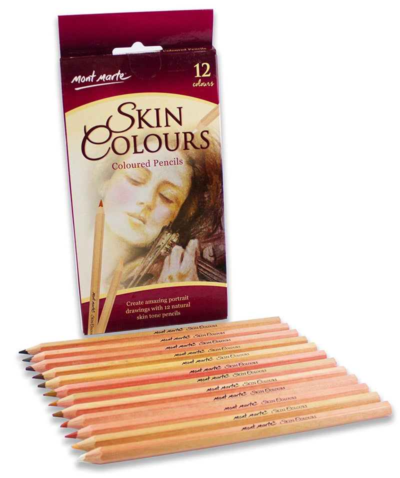 Mont Marte Skin Colour Pencils 12pc (MPN0103) | Reliance Fine Art |Sketching Pencils Sets