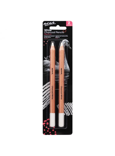 Mont Marte White Charcoal Pencils Lge Hex 2pc (MPN0097) | Reliance Fine Art |Charcoal & Graphite