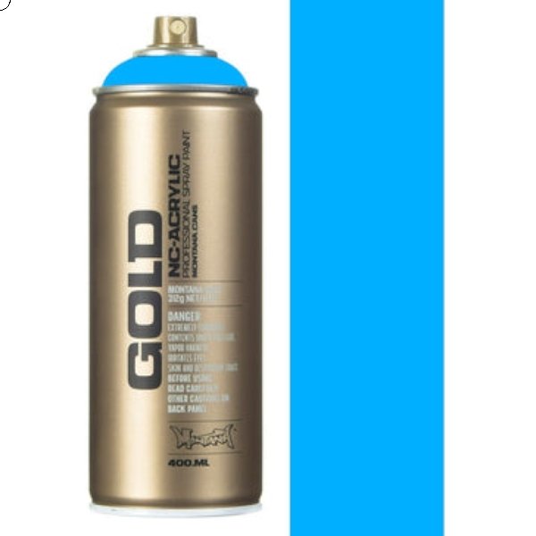 Montana Gold Acrylic Spray Paint 400 ML Fluorescent Flame Blue (F5000) | Reliance Fine Art |Spray Paint