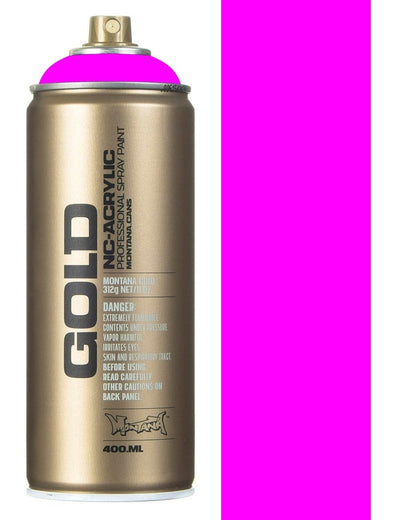 Montana Gold Acrylic Spray Paint 400 ML Fluorescent Gleaming Pink (F4000) | Reliance Fine Art |Spray Paint