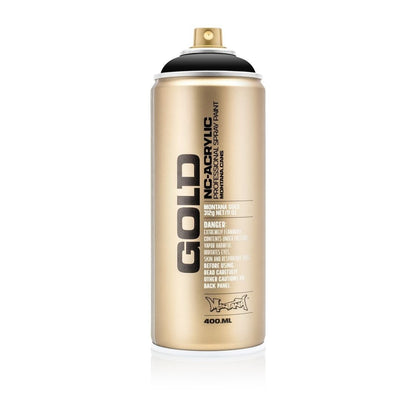 Montana Gold Spray Paint 400 ML -Shock Black (S9000) | Reliance Fine Art |Spray Paint