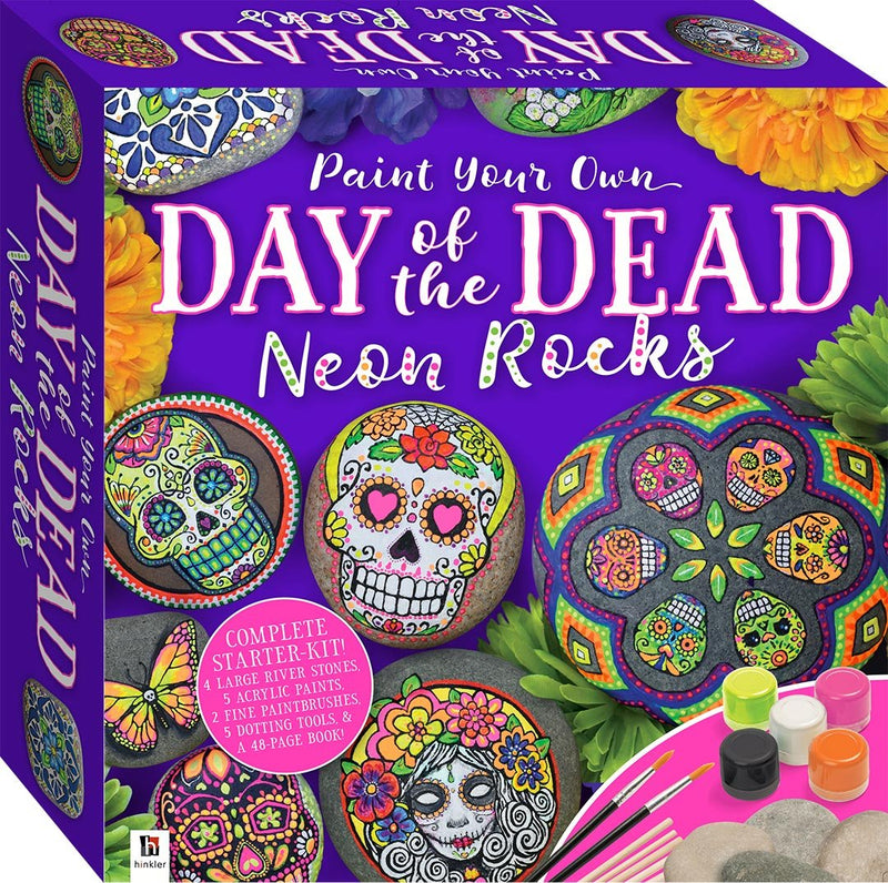 Paint Your Own Day Of The Dead Neon Rocks | Reliance Fine Art |