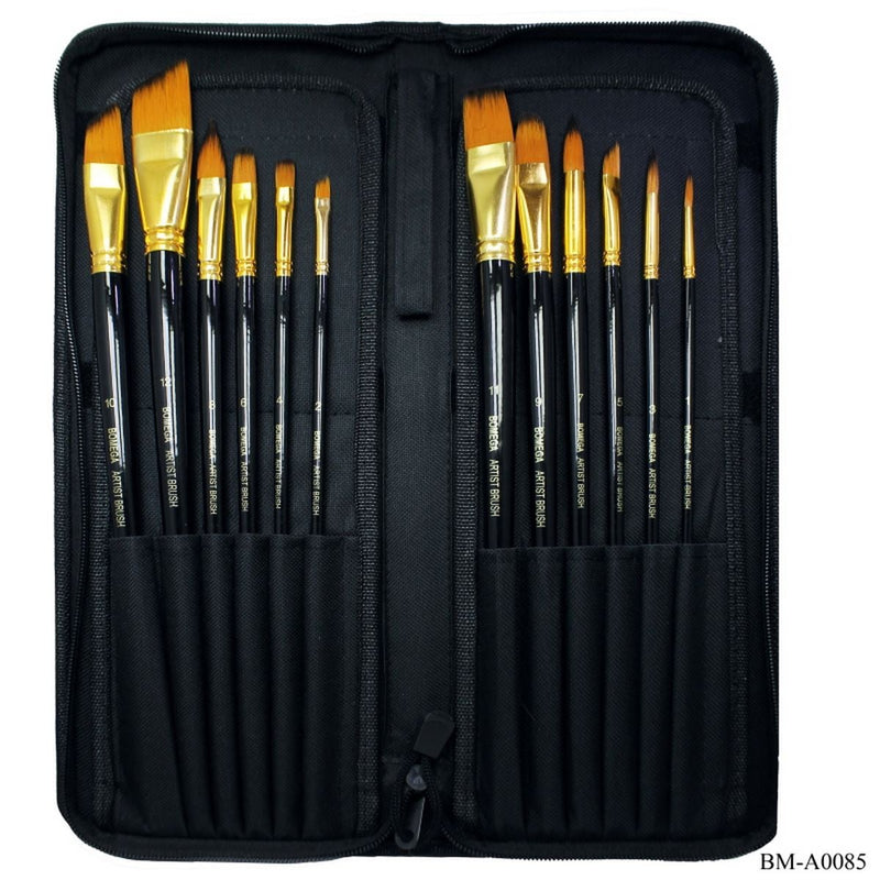 Painting Fine Art Brush Set of 12 Pcs With Bag (BM-A0085) | Reliance Fine Art |Brush Sets