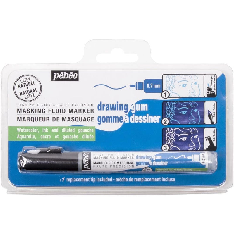 PEBEO DRAWING GUM HIGH PRECISION MARKER / MASKING FLUID MARKER - EXTRA FINE - 0.7 MM TIP | Reliance Fine Art |MarkersWatercolour Mediums & Varnish