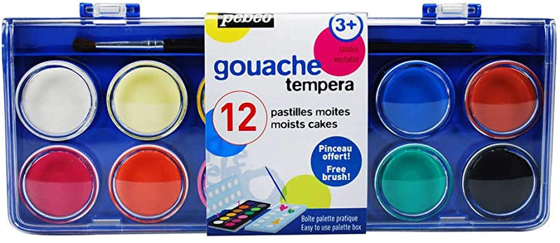 Pebeo Gouache Tempera 12 Cakes +1 Brush | Reliance Fine Art |Gouache Paint SetsGouache PaintsPaint Sets