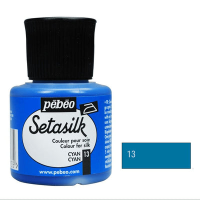 Pebeo Setasilk 45 ML Cyan (13) | Reliance Fine Art |Glass & Silk ColoursPebeo Setasilk Silk Colours