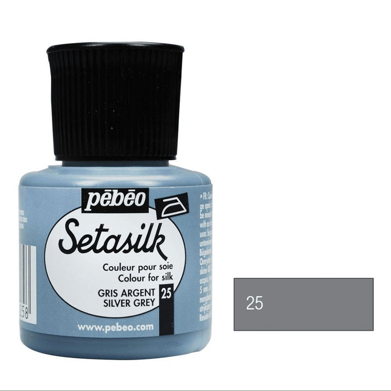 Pebeo Setasilk 45 ML Silver Grey (25) | Reliance Fine Art |Glass & Silk ColoursPebeo Setasilk Silk Colours