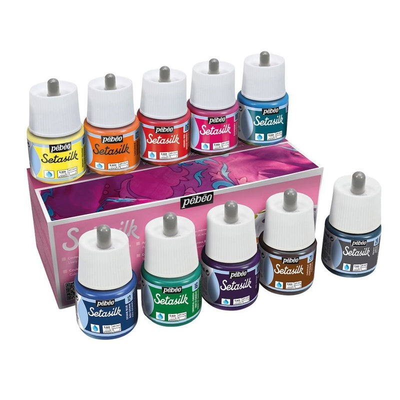 Pebeo Setasilk Set Of 10 Colours (10x45ml) | Reliance Fine Art |Other Paint SetsPaint SetsPebeo Setasilk Silk Colours