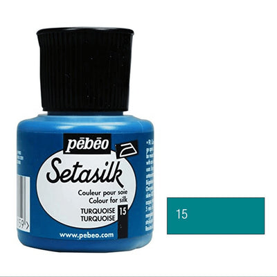 Pebeo Setasilk Silk Painting 45-Milliliter Bottle Turquoise | Reliance Fine Art |Glass & Silk ColoursPebeo Setasilk Silk Colours
