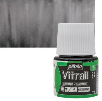 Pebeo Vitrail 45 ML Glass Colour Black (15) | Reliance Fine Art |Glass & Silk ColoursPebeo Vitrail Glass Colours