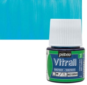 Pebeo Vitrail 45 ML Glass Colour Cobalt Blue (37) | Reliance Fine Art |Glass & Silk ColoursPebeo Vitrail Glass Colours