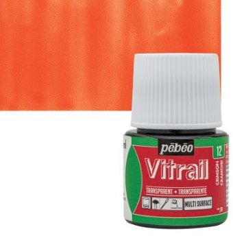 Pebeo Vitrail 45 ML Glass Colour Crimson (12) | Reliance Fine Art |Glass & Silk ColoursPebeo Vitrail Glass Colours