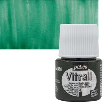 Pebeo Vitrail 45 ML Glass Colour Dark Green (35) | Reliance Fine Art |Glass & Silk ColoursPebeo Vitrail Glass Colours