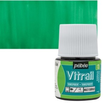 Pebeo Vitrail 45 ML Glass Colour Emerald (13) | Reliance Fine Art |Glass & Silk ColoursPebeo Vitrail Glass Colours