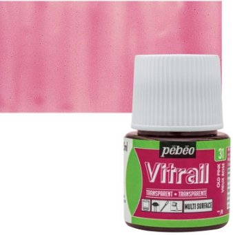 Pebeo Vitrail 45 ML Glass Colour Old Pink (31) | Reliance Fine Art |Glass & Silk ColoursPebeo Vitrail Glass Colours