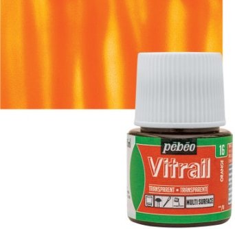 Pebeo Vitrail 45 ML Glass Colour Orange (16) | Reliance Fine Art |Glass & Silk ColoursPebeo Vitrail Glass Colours