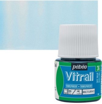 Pebeo Vitrail 45 ML Glass Colour Sky Blue (36) | Reliance Fine Art |Glass & Silk ColoursPebeo Vitrail Glass Colours