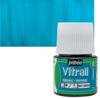Pebeo Vitrail 45 ML Glass Colour Turquoise (17) | Reliance Fine Art |Glass & Silk ColoursPebeo Vitrail Glass Colours