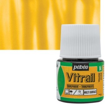 Pebeo Vitrail 45 ML Glass Colour Yellow (14) | Reliance Fine Art |Glass & Silk ColoursPebeo Vitrail Glass Colours