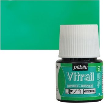 Pebeo Vitrail 45 ML Transparent Glass Colour Aqua green (57) | Reliance Fine Art |Glass & Silk ColoursPebeo Vitrail Glass Colours