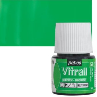 Pebeo Vitrail 45 ML Transparent Glass Colour Vivid Green (58) | Reliance Fine Art |Glass & Silk ColoursPebeo Vitrail Glass Colours