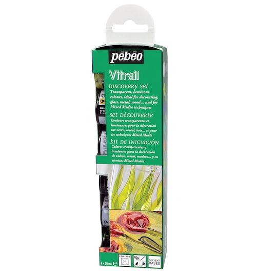 Pebeo Vitrail Discovery Set of 6 (Glass Colours 753402) | Reliance Fine Art |Glass & Silk ColoursPebeo Vitrail Glass Colours
