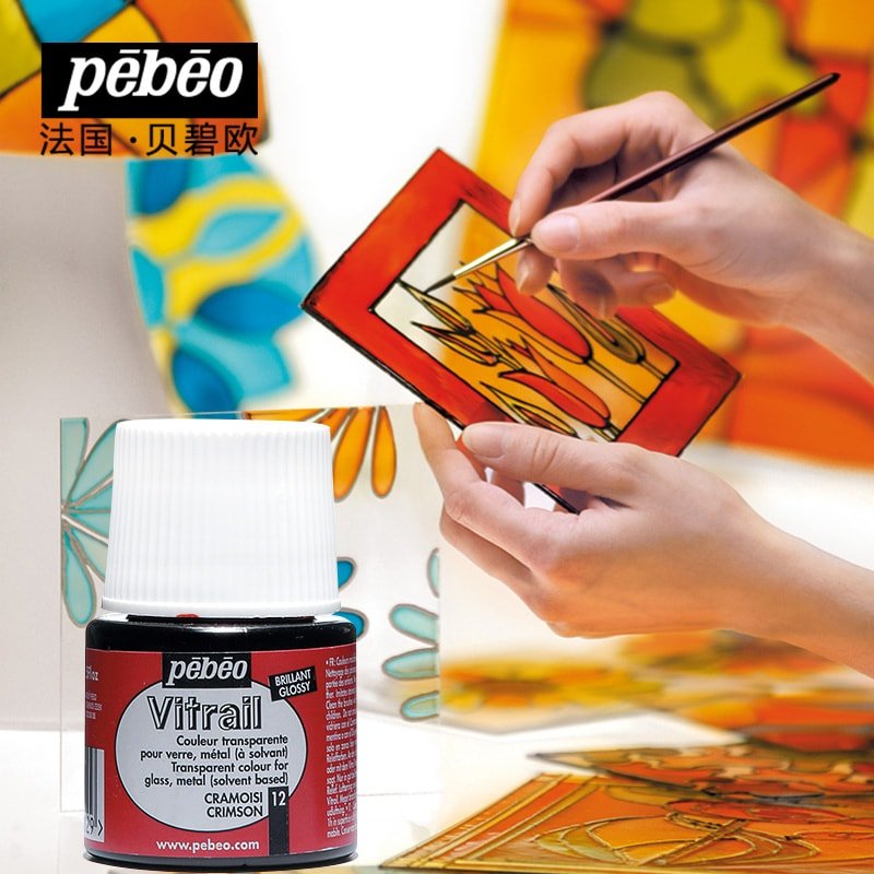 Pebeo Vitrail Professional Glass Colours Set of 10 (45ML) | Reliance Fine Art |Glass & Silk ColoursPebeo Vitrail Glass Colours