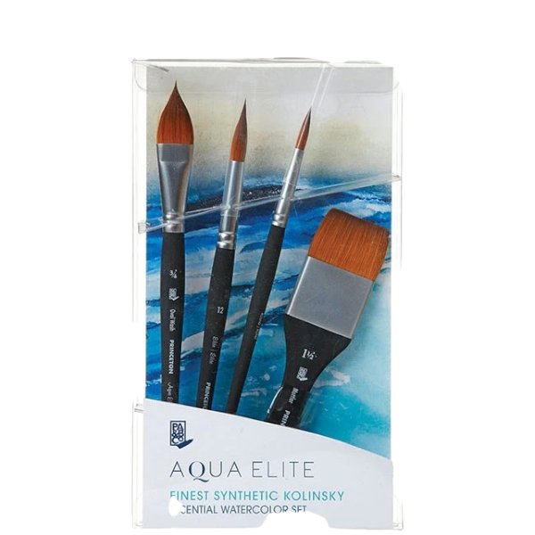 PRINCETON AQUA ELITE PROFESSIONAL BOX SET OF 4 (P4850BSET) | Reliance Fine Art |Princeton Neptune BrushesWatercolour Brushes