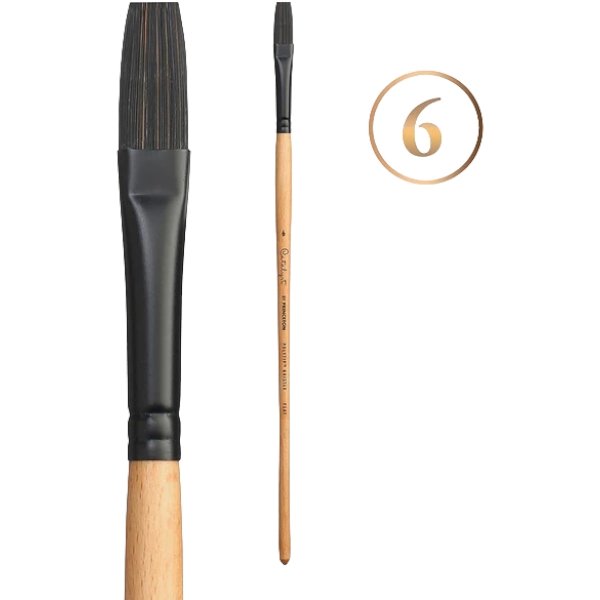 Princeton Catalyst Polytip Brush Synthetic Flat Long Handle Size 6 (P6400F6),Brush for Acr n Oil | Reliance Fine Art |Oil BrushesOil Paint BrushesPrinceton Catalyst Polytip Brushes