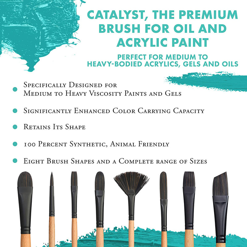 Princeton Catalyst PolytipBrushSynthetic Filbert Long Handle Size:10 (P6400FB10),Brush for Acr n Oil | Reliance Fine Art |Oil BrushesOil Paint BrushesPrinceton Catalyst Polytip Brushes