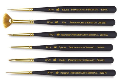 Princeton Mini-Detailer Brush 3050 Set of 6(P30506SET) | Reliance Fine Art |Acrylic Paint BrushesBrush SetsPrinceton Mini-Detailer Brushes