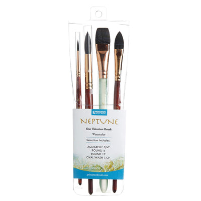 Princeton Neptune Professional Brush 4750 Set of 4 SYNTHETIC SQUIRREL HAIR (P4750SET300) | Reliance Fine Art |Princeton Neptune BrushesWatercolour Brushes