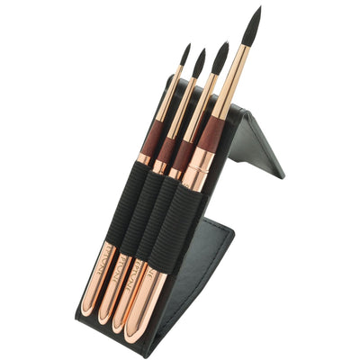 Princeton Neptune Synthetic Squirrel Brush - Travel Round, Set of 4 (P4750TRSET) | Reliance Fine Art |Princeton Neptune BrushesWatercolour Brushes