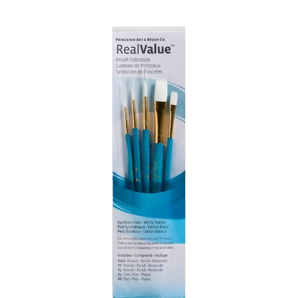 PRINCETON REALVALUE SYN WHITE TAKLN SH 4PC SET (PR9174) | Reliance Fine Art |Brush Sets