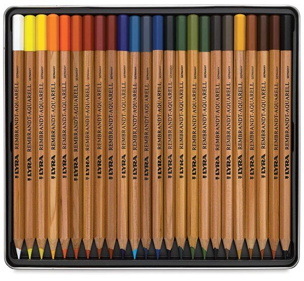 Rembrandt Artists Watercolor Pencils Set of 24 in Metal Box (L2011240) | Reliance Fine Art |Sketching Pencils Sets