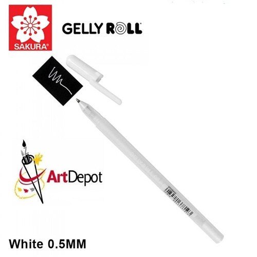 SAKURA GELLY ROLL PEN 0.5 MM WHITE SINGLE | Reliance Fine Art |Illustration Pens & Brush Pens