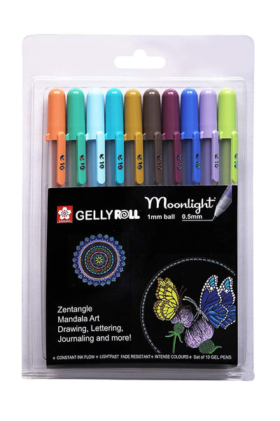 Sakura Gellyroll Moonlight Pens set of 10 Muted (XPGB-10ML) | Reliance Fine Art |Illustration Pens & Brush Pens