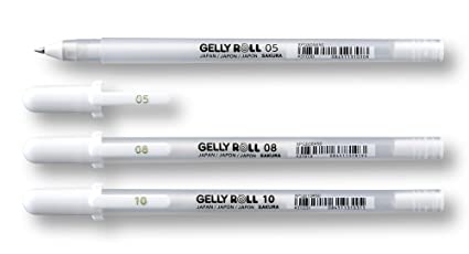 SAKURA GELLYROLL PEN - WHITE SET OF 3 | Reliance Fine Art |Illustration Pens & Brush Pens