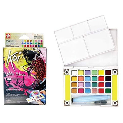 Sakura Koi Water Colour Cakes Set of 24 (Metallic & Fluorescent) | Reliance Fine Art |Paint SetsWatercolor Paint