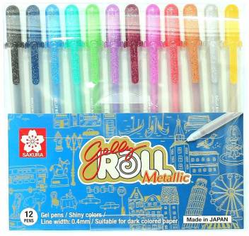 Sakura Metallic Gellyroll Set Of 12 | Reliance Fine Art |Illustration Pens & Brush Pens