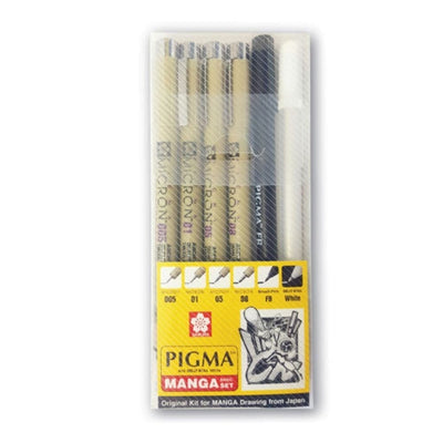 Sakura Pigma Micron and Gelly Roll Manga Pen Set - 6pc | Reliance Fine Art |Illustration Pens & Brush Pens