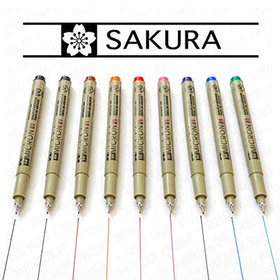 Sakura Pigma Micron Set of 8 Colors (0.05mm) | Reliance Fine Art |Illustration Pens & Brush Pens