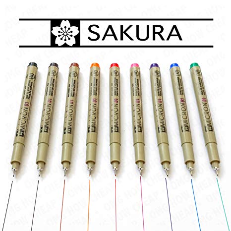 Sakura Pigma Micron Set of 8 Colors (0.5 mm) - Set B | Reliance Fine Art |Illustration Pens & Brush PensTechnical Pens & Pencils