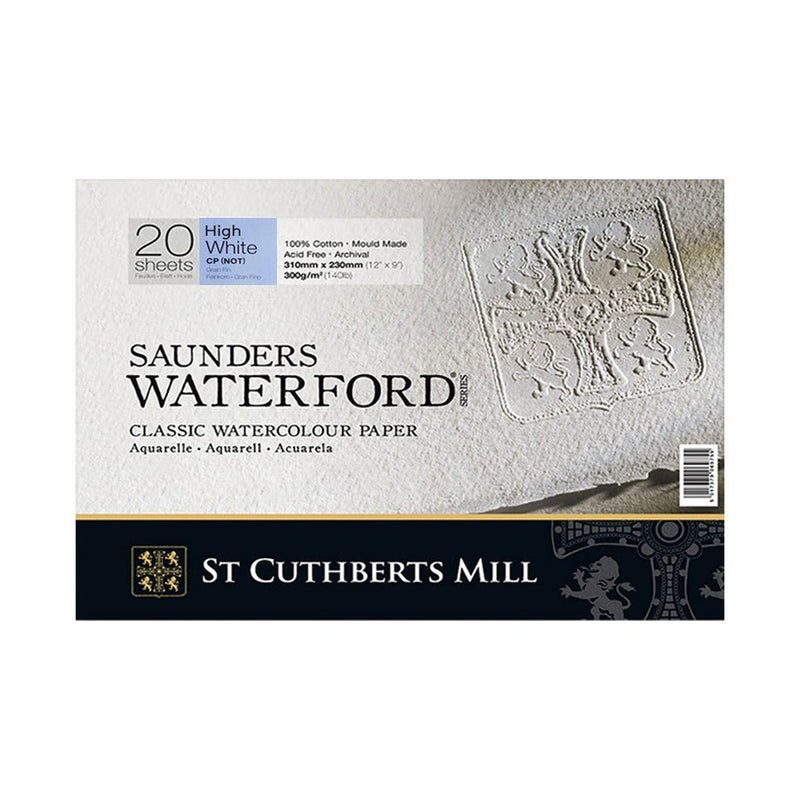 Saunders Waterford Cold Pressed Block White 300Gsm (12 x 9 ) (20 Sheets) 46330001011C | Reliance Fine Art |Saunders Waterford Watercolor PaperSketch Pads & PapersWatercolor Blocks and Pads
